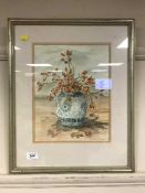 Anuk Naumann (1951- ) Still life of flowers in a vase, watercolour,