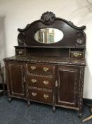 An Edwardian mirror backed sideboard