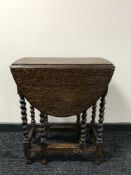 An oak barleytwist gateleg table