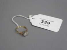 A 14 ct gold solitaire diamond ring, approximately 0.6 carat.