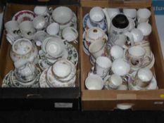 Two boxes containing a quantity of miscellaneous part china tea sets including Booths,
