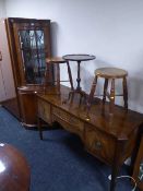 An inlaid mahogany sideboard and a corner cabinet (2)
