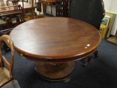 A Victorian mahogany pedestal breakfast table