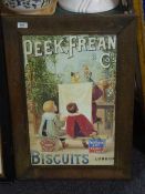 An oak framed colour print - Peek freans biscuits