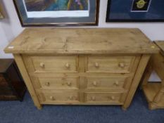 A reclaimed pine six drawer chest