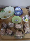 Six Liliput Lane Cottages, Carlton ware bowl and saucer,