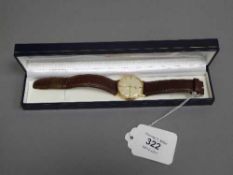 A Gents vintage Longines 9ct gold wristwatch