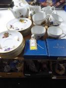 Twenty five piece Royal Worcester Evesham tea service and two boxes of Royal Worcester coasters