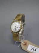 An early twentieth century 9ct gold Gentleman's Omega wrist watch on expansion strap
