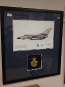 A Squadron Prints limited edition : Tornado GR1, signed in pencil, with insignia.