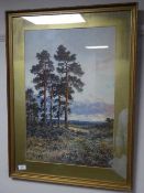 After B W Leader : Forest landscape, reproduction in colours, framed.
