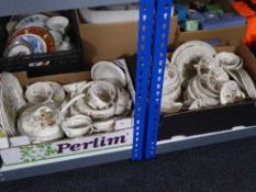 Two boxes containing a quantity of Royal Doulton Hampshire dinner ware