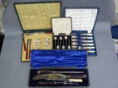 Four cases of silver plated cutlery,