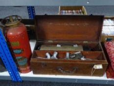 A boxed Electrolux vintage hoover together with a Kingsford vintage fire extinguisher