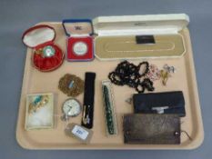 A Conway Stewart '15' fountain pen together with a collection of costume jewellery,