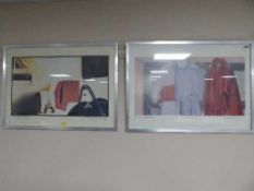 Two chrome framed prints 