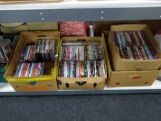Four boxes of DVDs