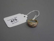 A 9ct gold ring set with diamonds