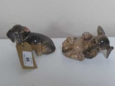 Two Royal Copenhagen figurines of Dachshunds
