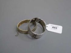 Two antique silver bangles (2)