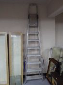 A large set of aluminium folding steps