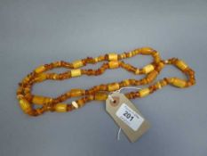 A vintage amber necklace