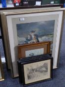 Eight assorted framed prints inc.