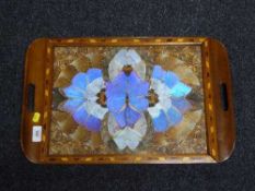 An inlaid butterfly tray