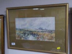 C. W. Alloway : Stream, Mill Isle Road, Donoghues, watercolour, signed, 20 cm x 36 cm, framed.