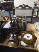 An oak smoker's stand in the form of a spinning wheel,