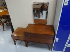 A Remploy teak dressing table and a bedside stand