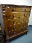 A Victorian mahogany six drawer chest