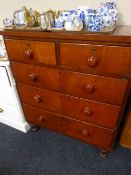 A Victorian mahogany five drawer chest