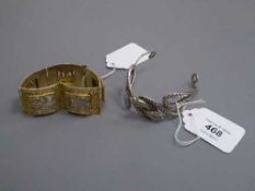 Two heavy gauge silver bangles (2)