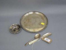 A silver circular wine tray, 254.