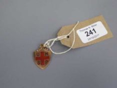 A 9ct gold and enamel fob, 6.6g.