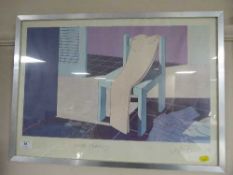 An chrome framed colour print entitled Good Morning signed Geoffrey Edwards,