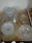 A tray of glass ware - fruit bowls, dessert set, vase,