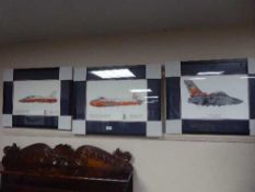 Three Squadron Limited Edition Prints : Panavia Tornado, Jet Provost T3A and Hawk T1,