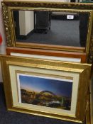A gilt framed mirror,