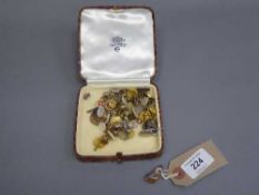 A 9ct gold signet ring (a/f) together with a collection of studs, cufflinks etc.