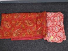 Two Paisley bed throws