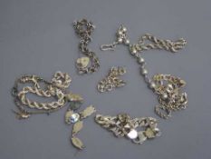 Ten silver bracelets