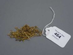 A collection of antique gold safety chains, 14.4g.