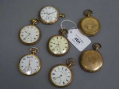 A collection of seven gold plated pocket watches (7)