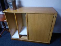An oak shutter front office cabinet
