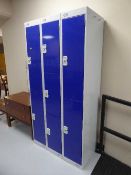 A metal seven door locker