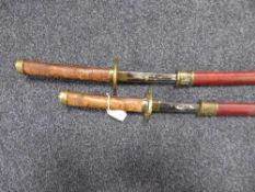 Two Japanese style samurai swords