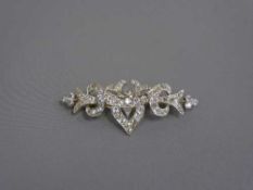 A fine antique diamond brooch, approximately 3cts.