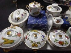 Nine Royal Worcester Evesham oven dishes,